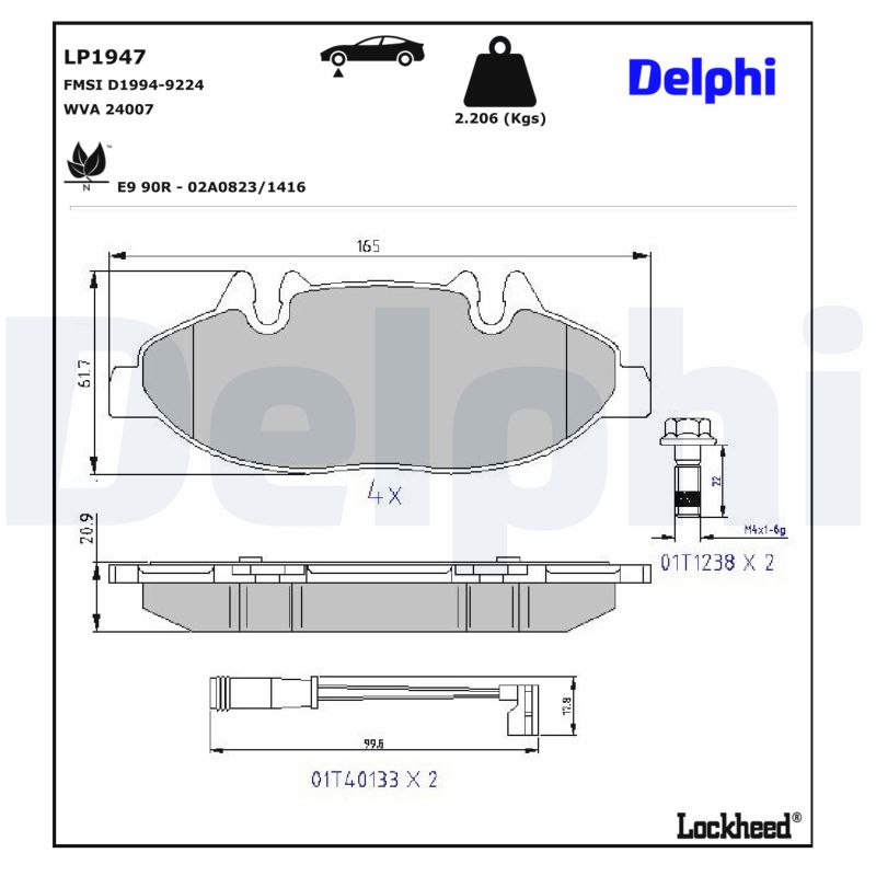 DELPHI Bremseklodser lp1947 for MERCEDES-BENZ