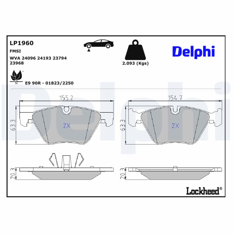 DELPHI Bremseklodser lp1960 for BMW BMW (BRILLIANCE)