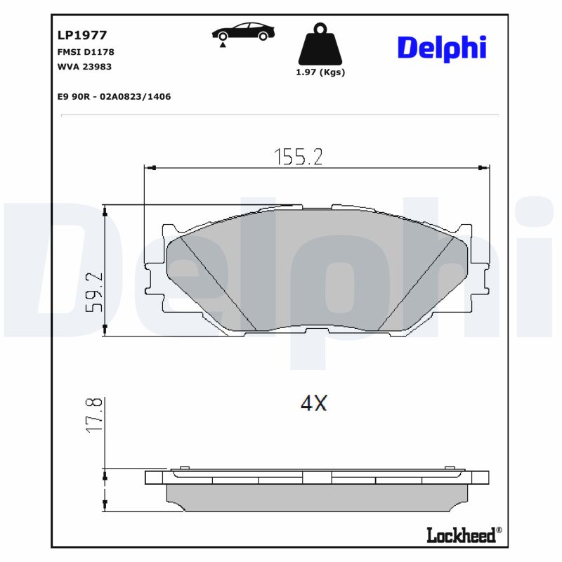 DELPHI Bremseklodser lp1977 for LEXUS