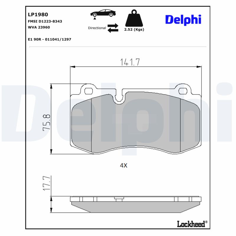 DELPHI Bremseklodser lp1980 for MERCEDES-BENZ