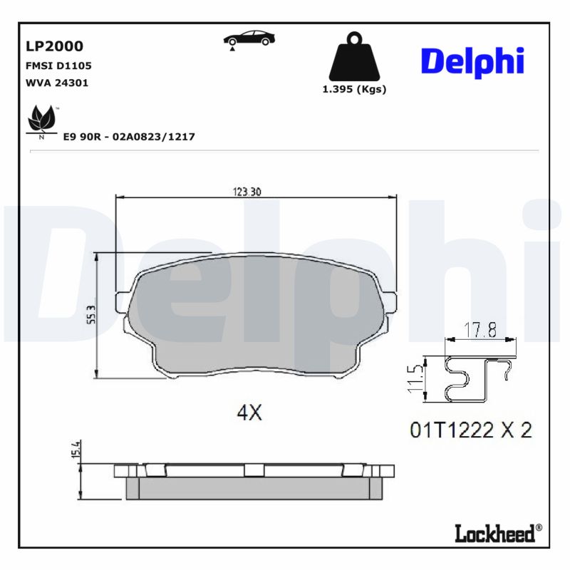DELPHI Bremseklodser lp2000 for SUZUKI
