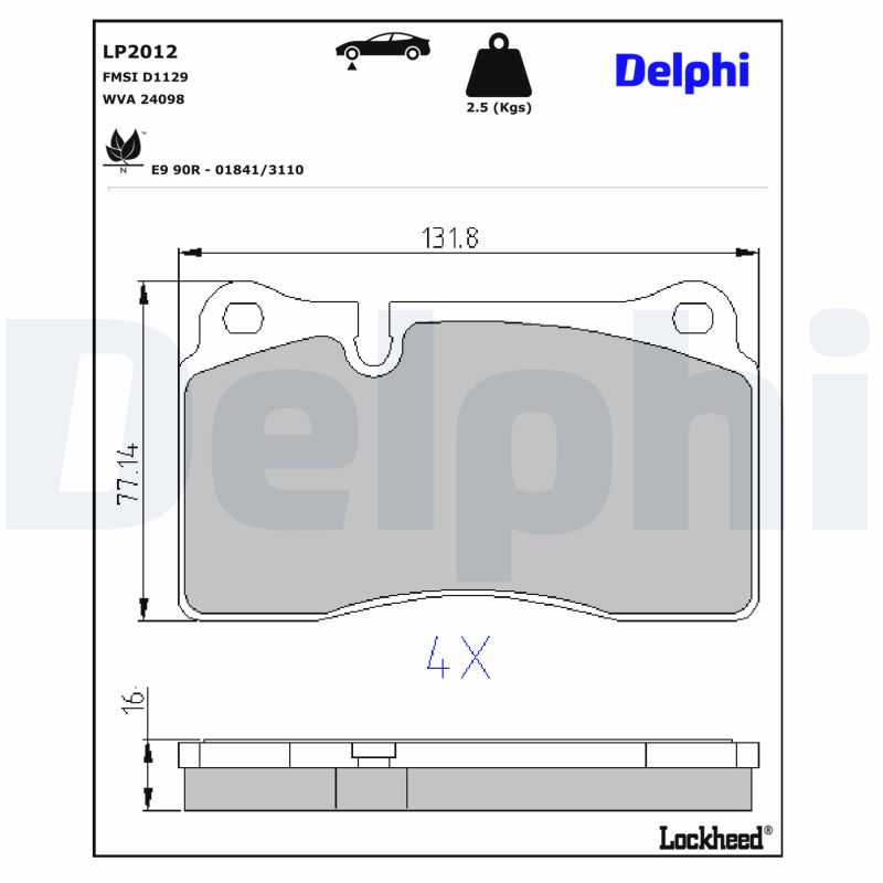 DELPHI Bremseklodser lp2012 for VW SEAT CUPRA