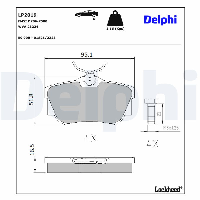 DELPHI Bremseklodser lp2019 for VW