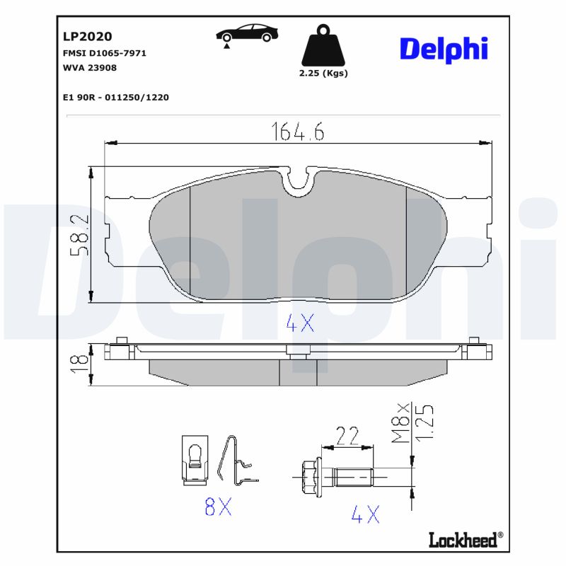 DELPHI Bremseklodser lp2020 for JAGUAR