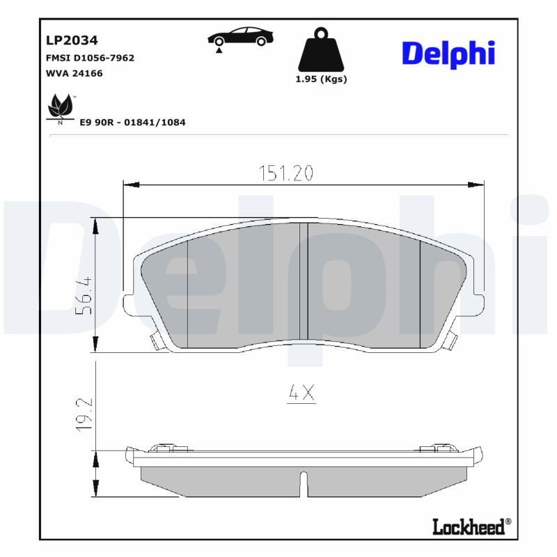 DELPHI Bremseklodser lp2034 for CHRYSLER DODGE
