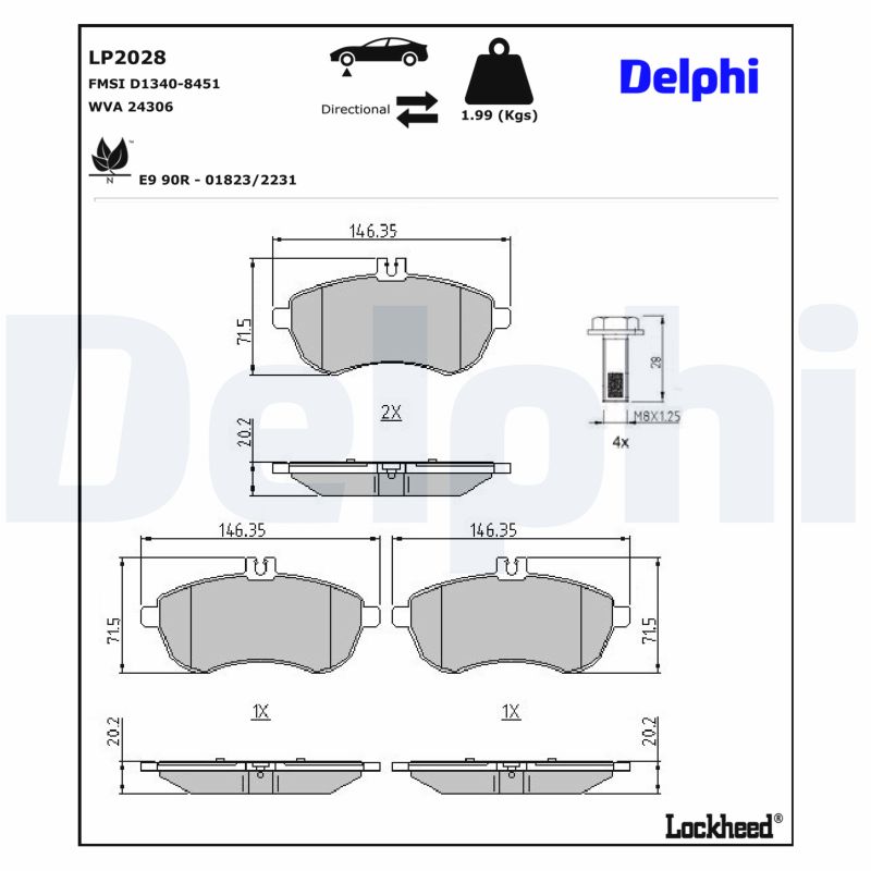 DELPHI Bremseklodser lp2028 for MERCEDES-BENZ BEIJING BENZ (BBDC)