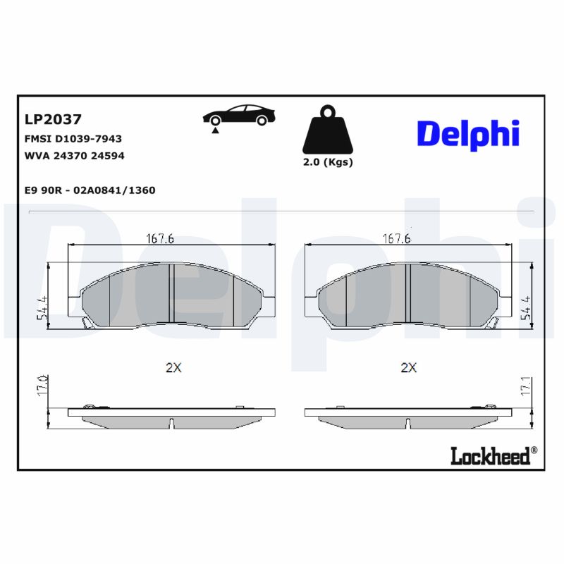 DELPHI Bremseklodser lp2037 for ISUZU