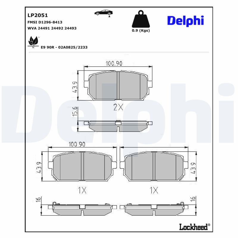 DELPHI Bremseklodser lp2051 for KIA