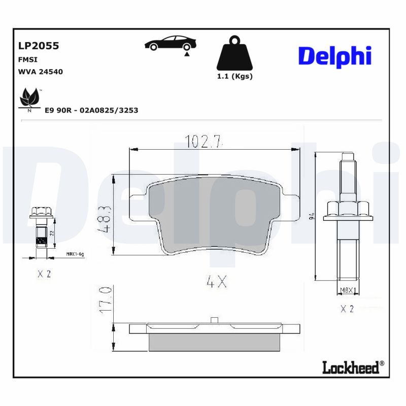DELPHI Bremseklodser lp2055 for CITROËN