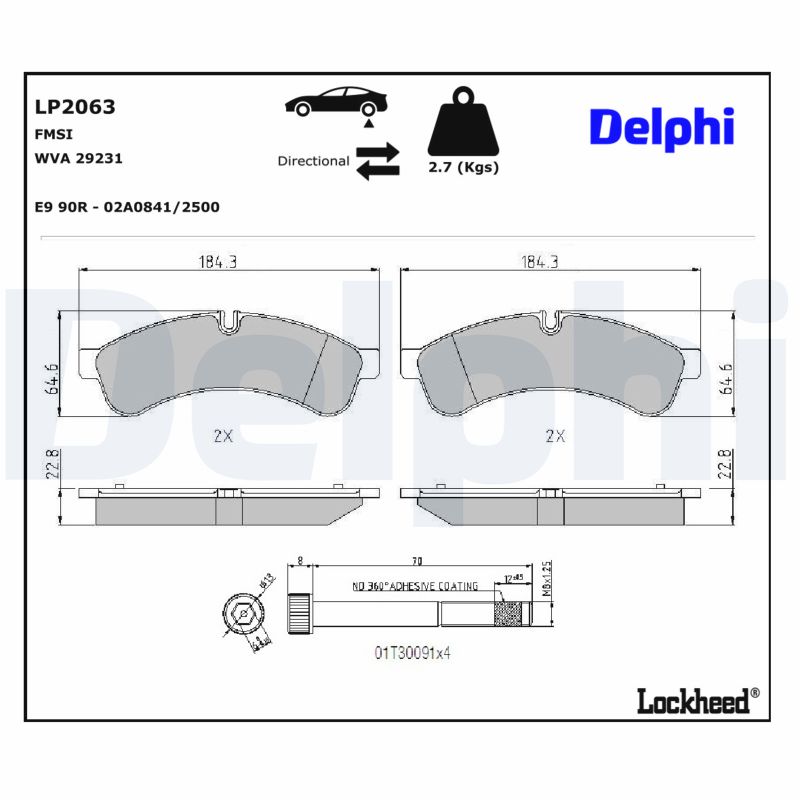 DELPHI Bremseklodser lp2063 for IVECO