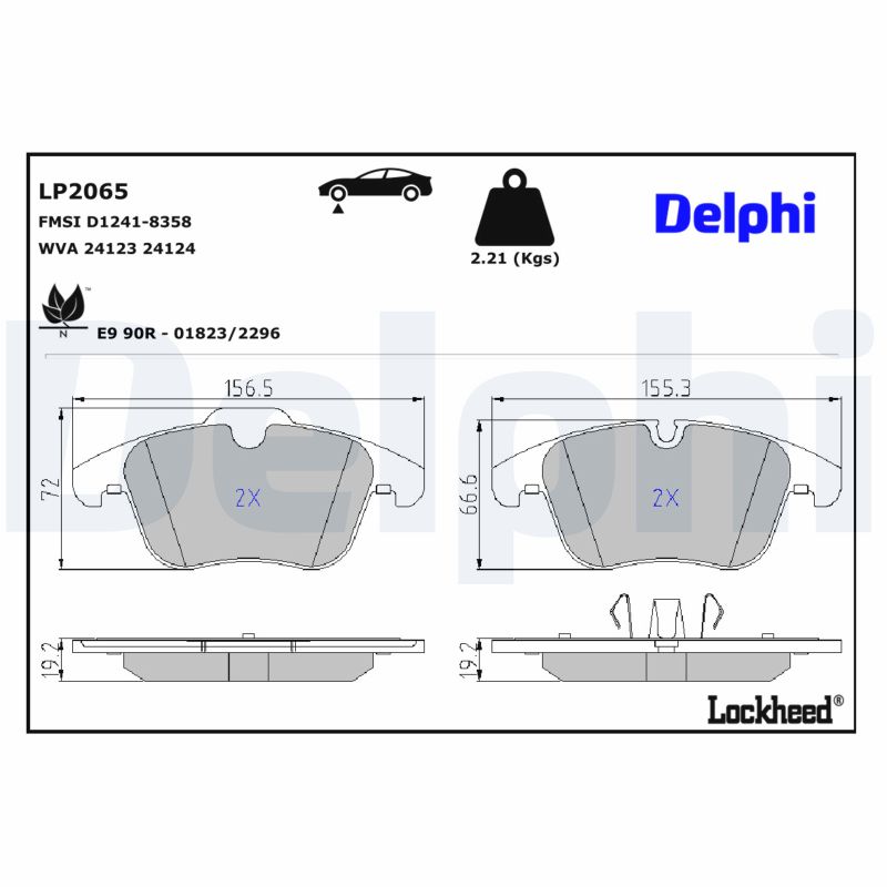 DELPHI Bremseklodser lp2065 for ROEWE (SAIC) JAGUAR