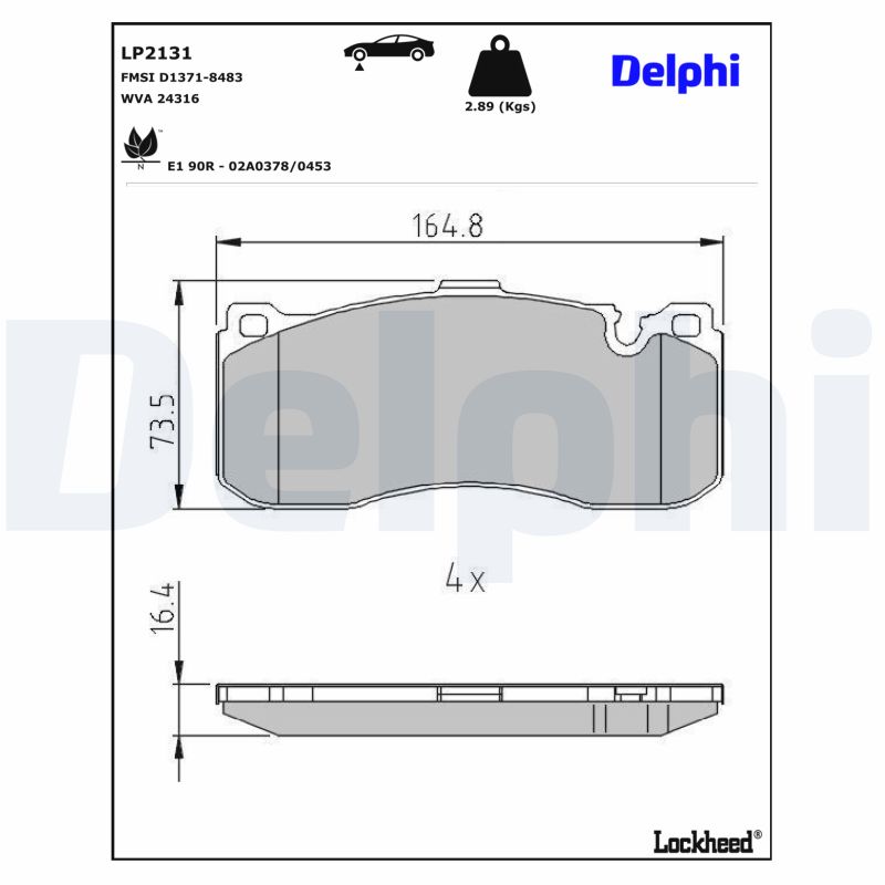 DELPHI Bremseklodser lp2131 for BMW MINI