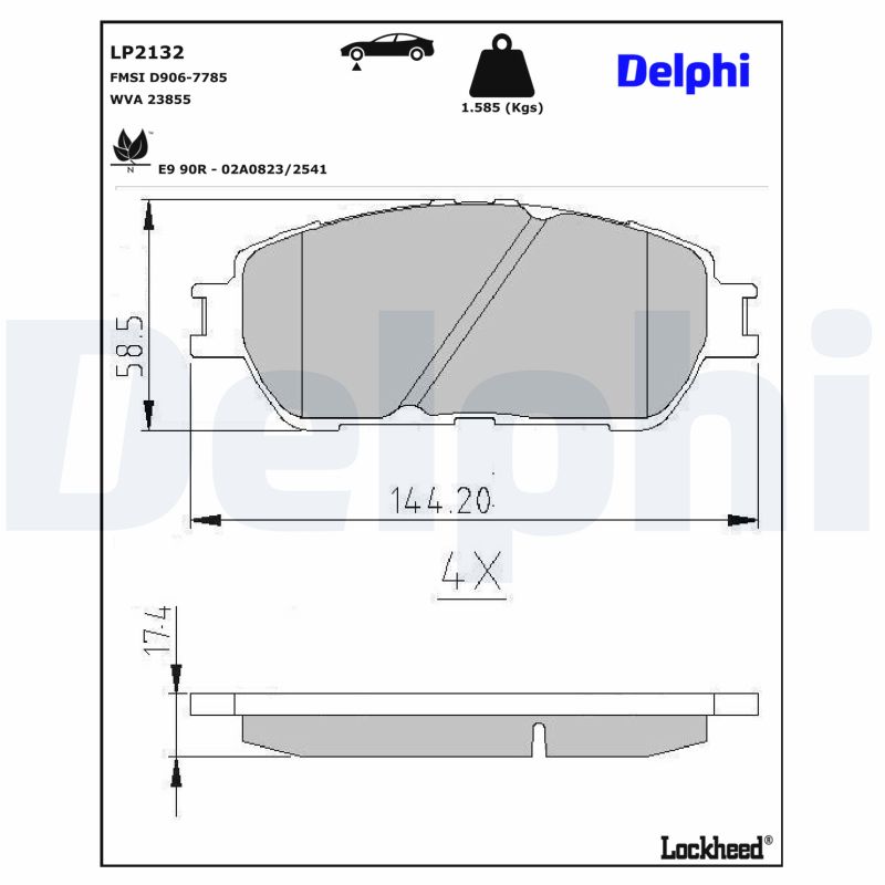 DELPHI Bremseklodser lp2132 for LEXUS TOYOTA