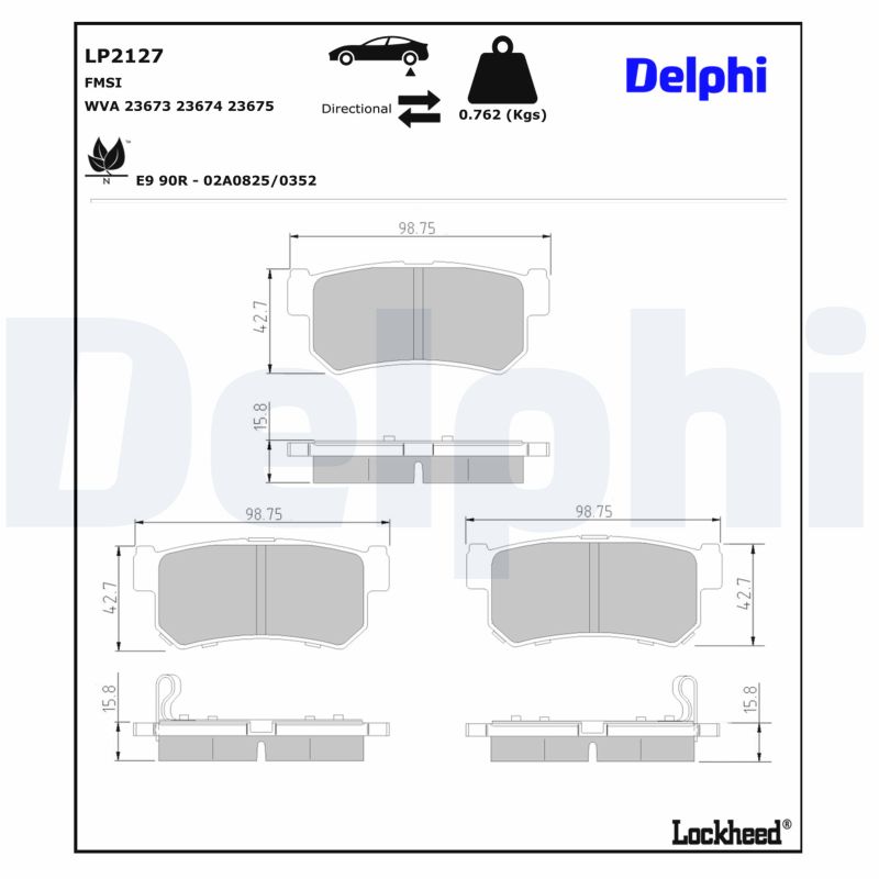 DELPHI Bremseklodser lp2127 for SSANGYONG