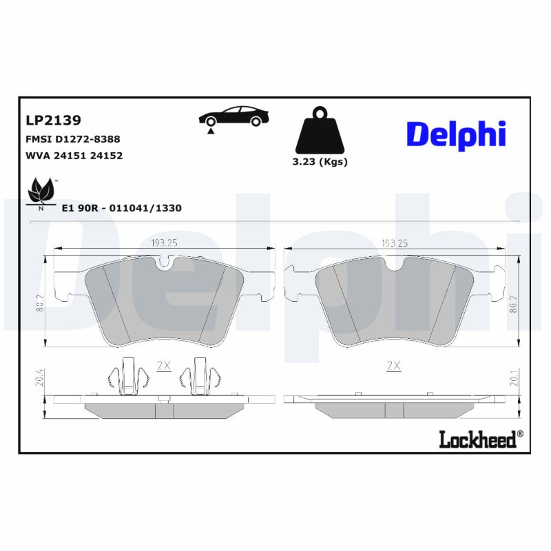 DELPHI Bremseklodser lp2139 for MERCEDES-BENZ