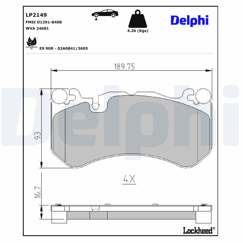 DELPHI Bremseklodser lp2149 for MERCEDES-BENZ BEIJING BENZ (BBDC)