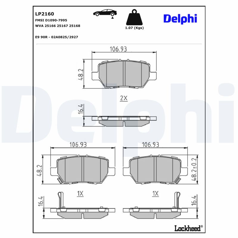 DELPHI Bremseklodser lp2160 for HONDA ACURA