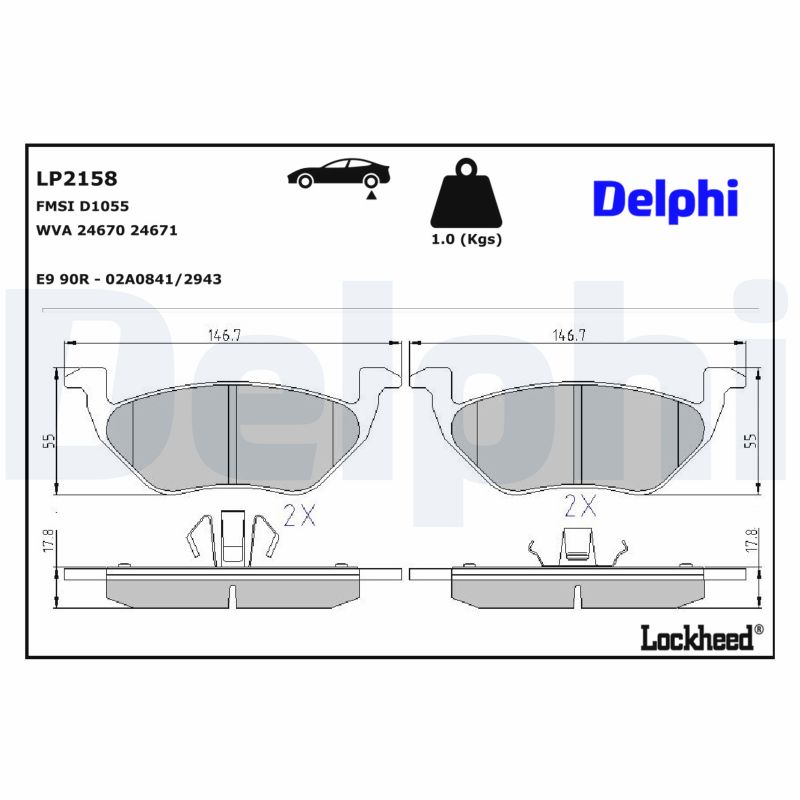 DELPHI Bremseklodser lp2158 for FORD MAZDA FORD USA