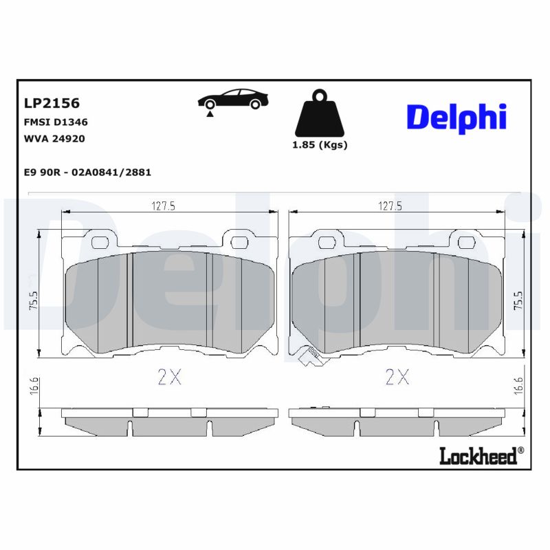DELPHI Bremseklodser lp2156 for INFINITI