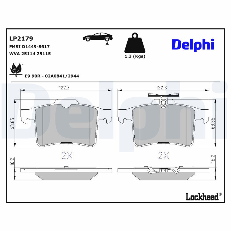 DELPHI Bremseklodser lp2179 for JAGUAR