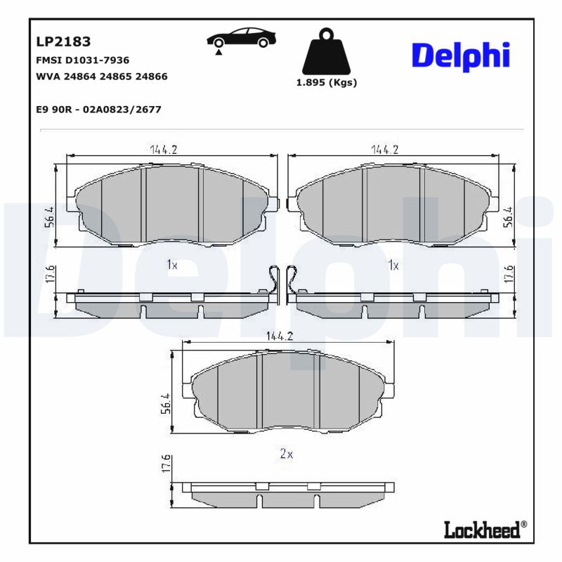DELPHI Bremseklodser lp2183 for DAEWOO