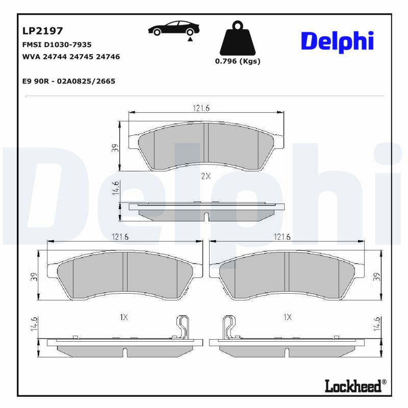 DELPHI Bremseklodser lp2197 for FORD USA DAEWOO FORD