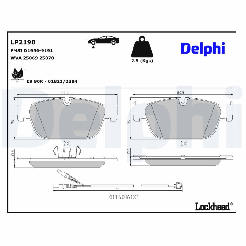DELPHI Bremseklodser lp2198 for PEUGEOT DS PEUGEOT (DF-PSA)