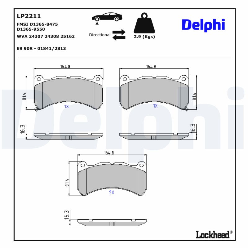 DELPHI Bremseklodser lp2211 for LEXUS
