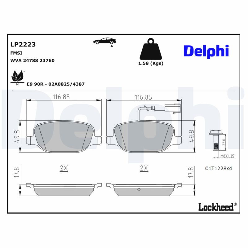 DELPHI Bremseklodser lp2223 for ALFA ROMEO