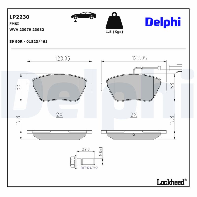 DELPHI Bremseklodser lp2230 for FIAT
