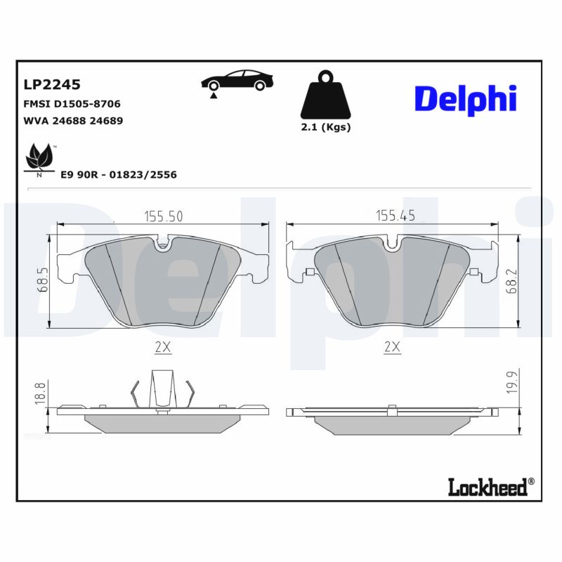 DELPHI Bremseklodser lp2245 for BMW BMW (BRILLIANCE)