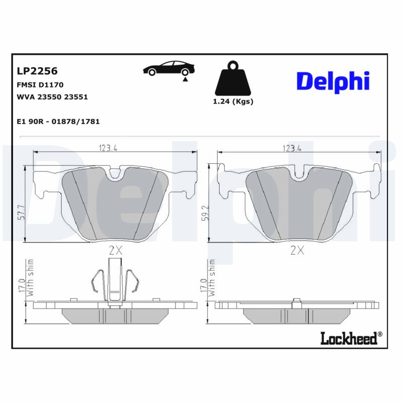 DELPHI Bremseklodser lp2256 for BMW BMW (BRILLIANCE)