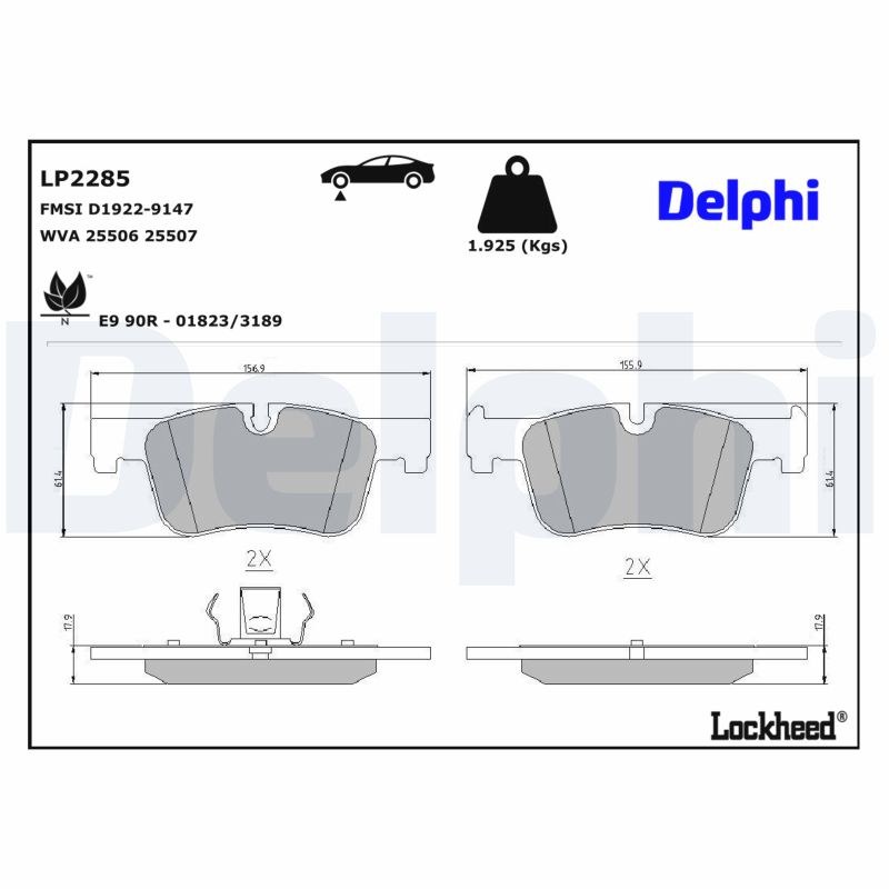DELPHI Bremseklodser lp2285 for BMW