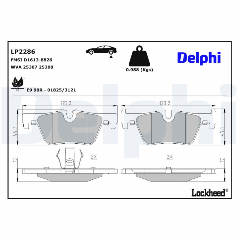 DELPHI Bremseklodser lp2286 for BMW