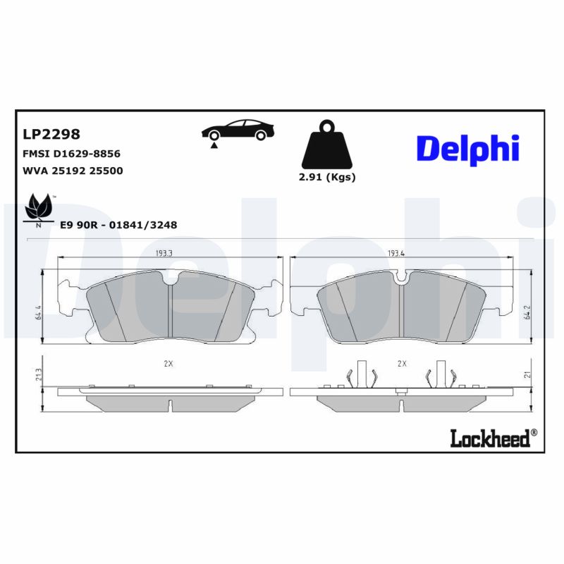 DELPHI Bremseklodser lp2298 for MERCEDES-BENZ
