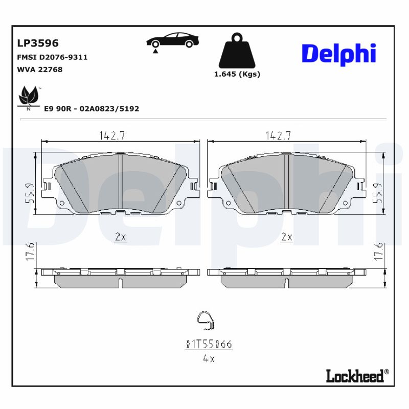 DELPHI Bremseklodser lp2299 for LANCIA