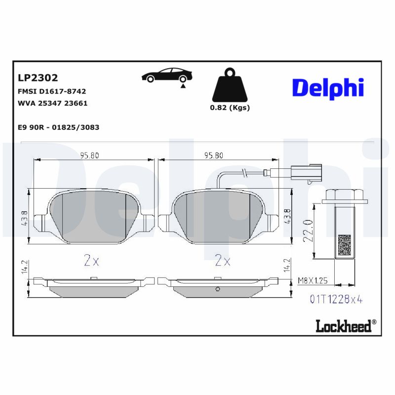 DELPHI Bremseklodser lp2302 for ABARTH