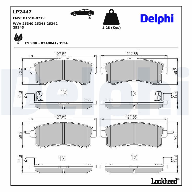 DELPHI Bremseklodser lp2447 for INFINITI NISSAN