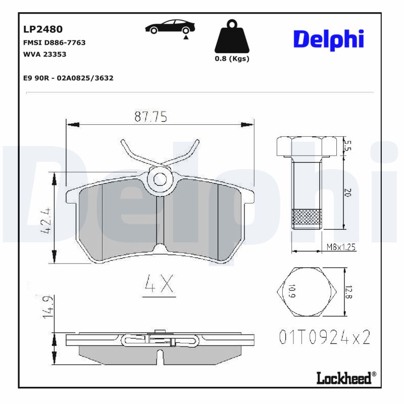 DELPHI Bremseklodser lp2480 for FORD FORD ASIA & OCEANIA