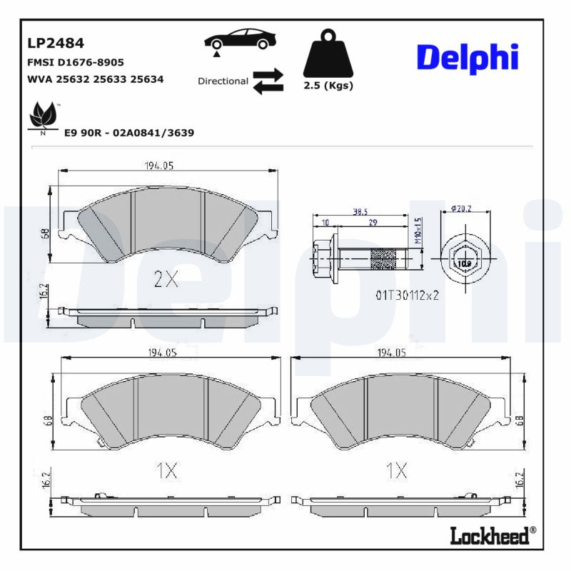 DELPHI Bremseklodser lp2484 for FORD USA MAZDA