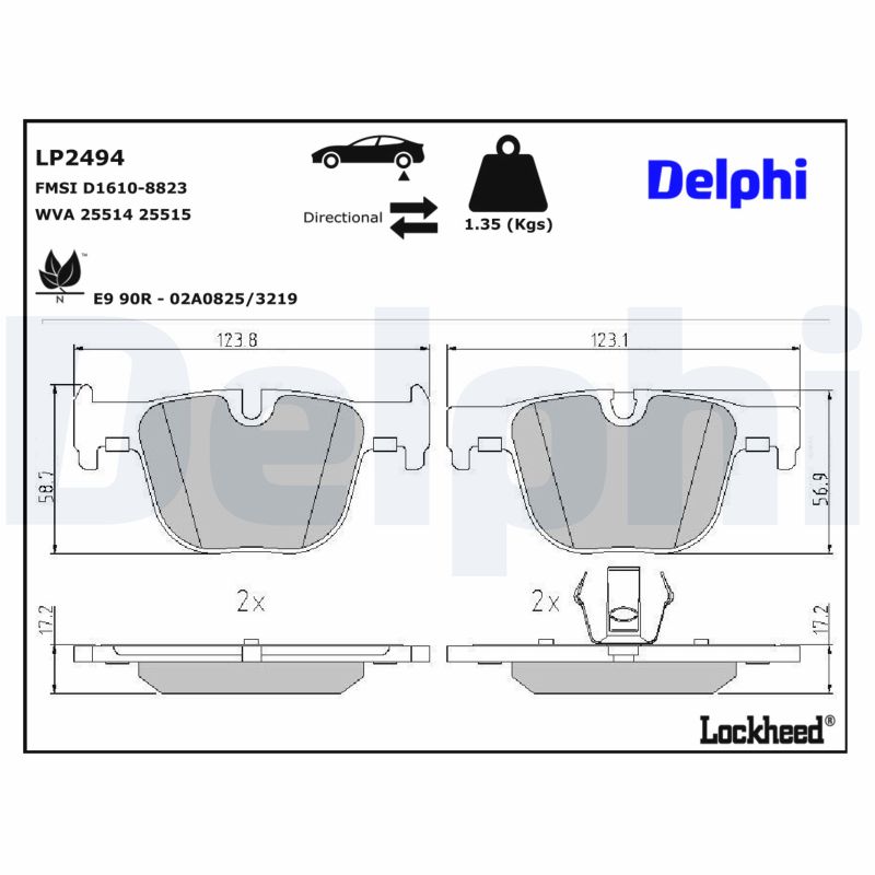 DELPHI Bremseklodser lp2494 for BMW BMW (BRILLIANCE)