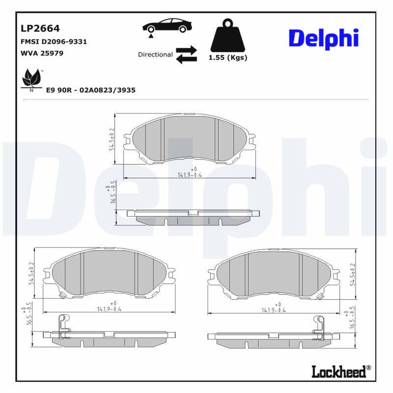 DELPHI Bremseklodser lp2664 for SUZUKI