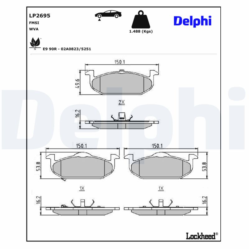 DELPHI Bremseklodser lp2695 for MG (SAIC) ROEWE (SAIC)