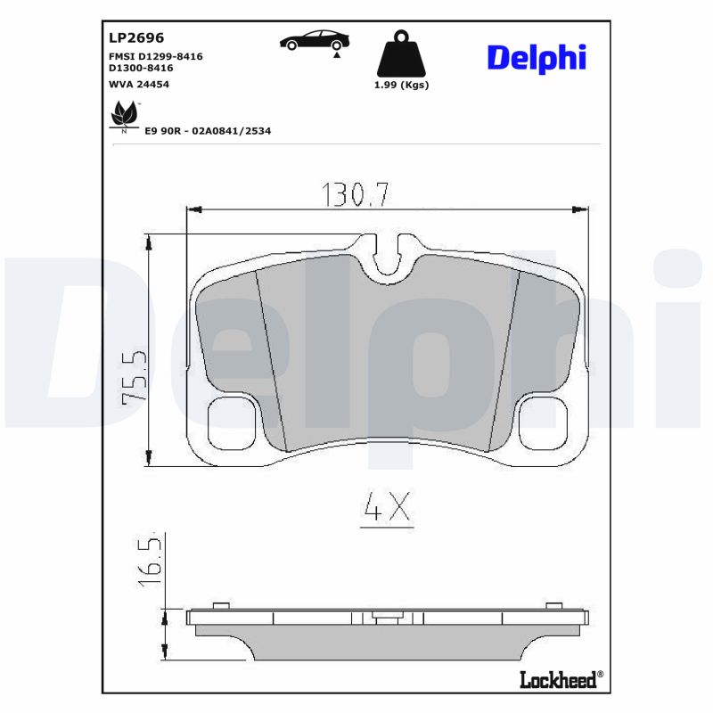 DELPHI Bremseklodser lp2696 for PORSCHE
