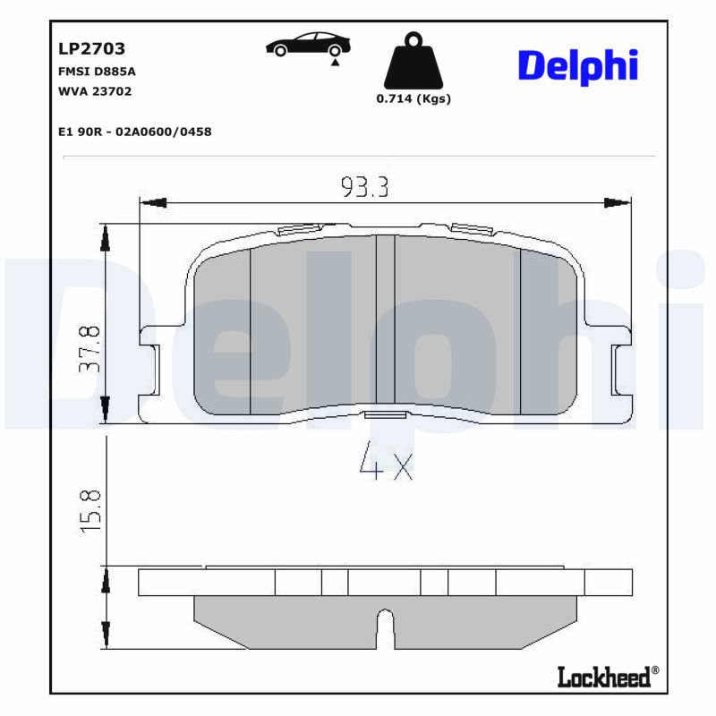 DELPHI Bremseklodser lp2703 for LEXUS TOYOTA