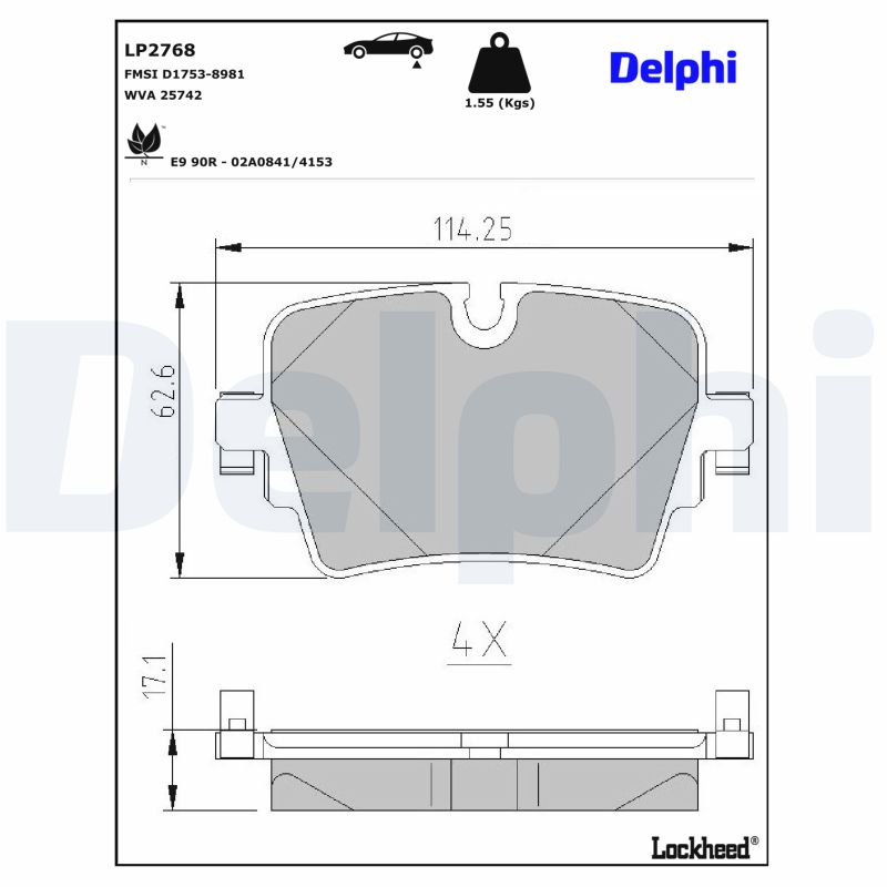 DELPHI Bremseklodser lp2768 for JAGUAR