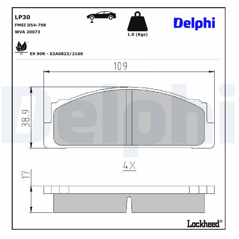 DELPHI Bremseklodser lp30 for FIAT YUGO LANCIA SEAT ROVER
