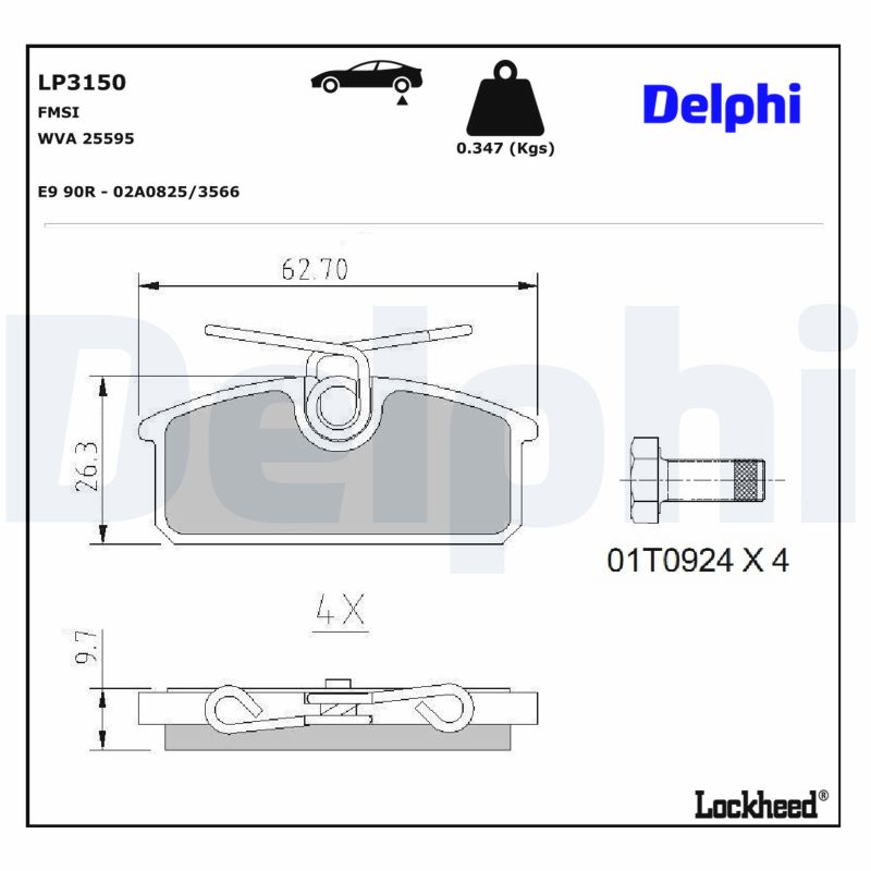 DELPHI Bremseklodser lp3150 for RENAULT