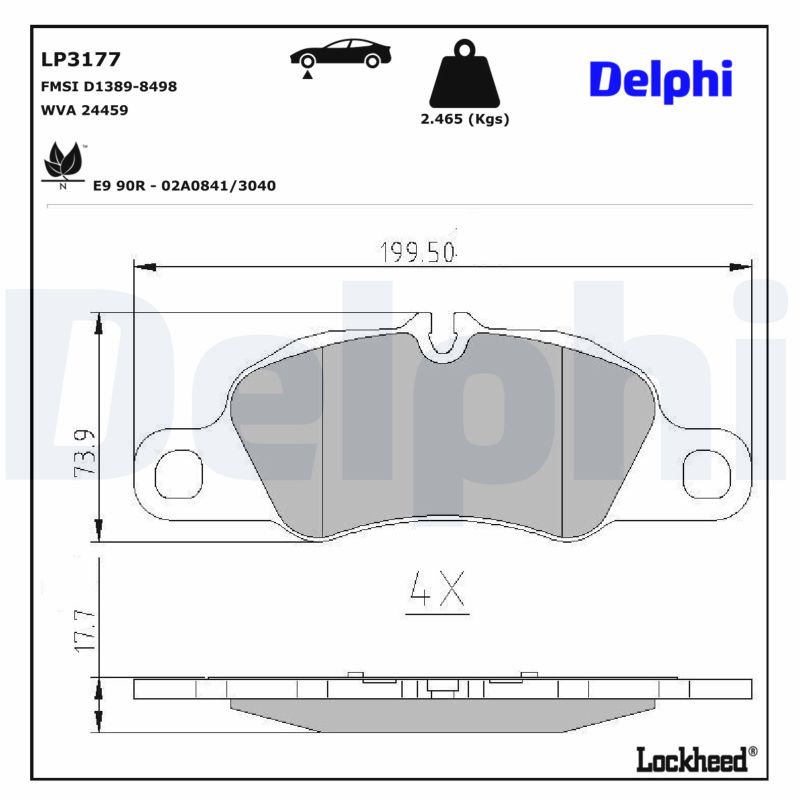 DELPHI Bremseklodser lp3177 for PORSCHE