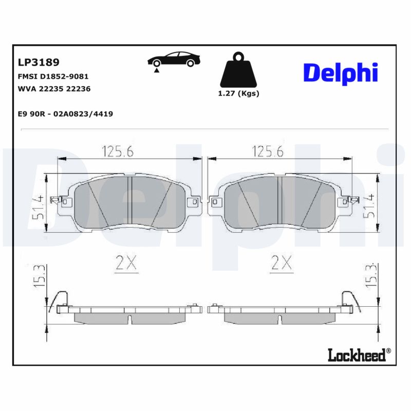 DELPHI Bremseklodser lp3189 for MAZDA